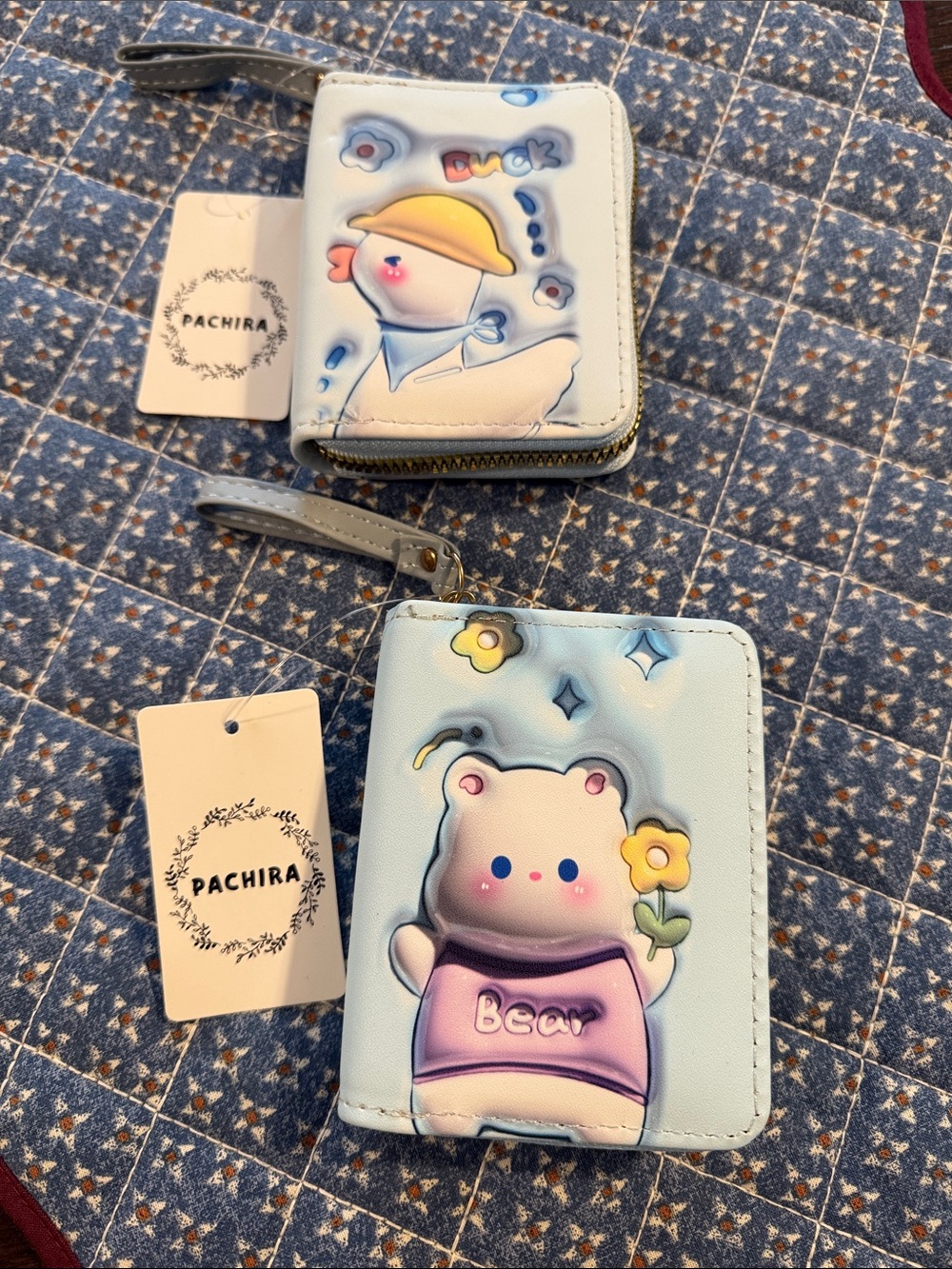Pachira Bear & Duck Zip Small Wallets